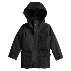URBAN REPUBLIC NEW $85 Ballistic Snap Parka Jacket in Black 12M